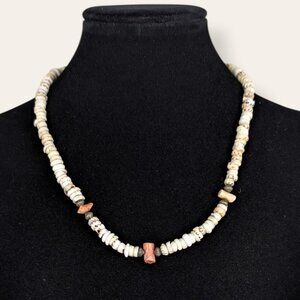 V. Puka Shell & Coral Beaded Necklace
